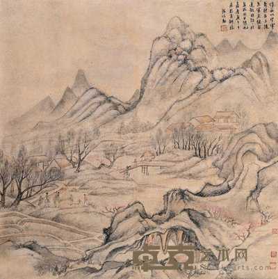 陈鸿寿 庚午(1810年)作 桃花源 立轴 75×75.5cm
